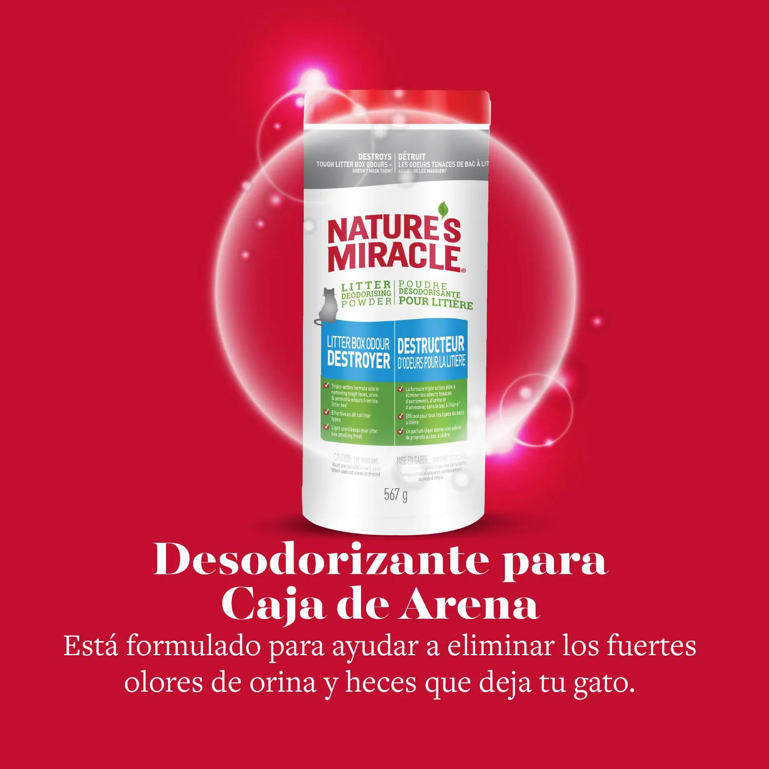 Polvo Destructor De Olores Gato Arenera 567G Natures Miracle 4