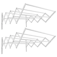 Set X2 Tendedero Plegable Ropa 120x104cm Acero Cap. 60 Lb
