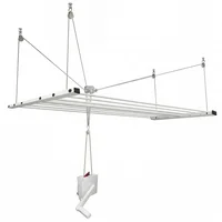 Tendedero de Techo Con Polea Elevable 180x69cm Acero 100 Lbs
