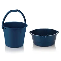 Set Ponchera 9 Litros + Balde 10 Litros Azul Noche
