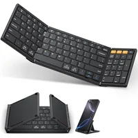 Teclado Inalámbrico Bluetooth Plegable OMOTON con Teclado Numérico Recargable Compatible con iOS Android Windows y Mac