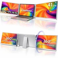 Ladomi Extensor de Monitor Triple IPS 16 Pulgadas FHD 1200p 60Hz Ladomi