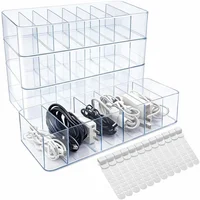 Organizadores de Cables de Escritorio en Plástico 25.4 cm paquete x4 unidades