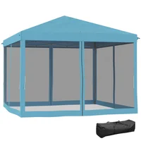 Toldo Exterior de Venta Plegable 295 x 295 x 260 cm Azul Claro
