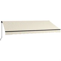 Toldo Exterior para Puerta y Ventana Impermeable 396 x 300 cm Beige y Blanco