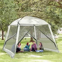 Toldo con Lámina de Protección Exterior de Puerta y Ventana 300 x 300 x 240 cm Blanco 6 a 8 Personas