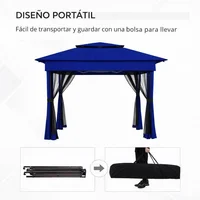 Toldo Exterior de Venta con Mosquitero 325 x 325 x 265 cm Multicolor