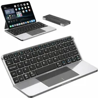 Zonfomst Teclado Bluetooth Plegable Ultrafino con Panel Táctil Gris zonfomst
