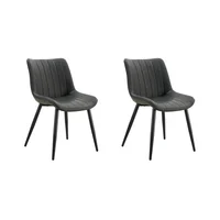 Set de 2 Sillas Nova Color Negro con Espaldar y Diseño Moderno