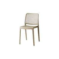 Silla Manhattan Taupe con Espaldar En Rejilla y Diseño Minimalista