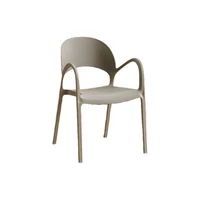 Silla Bremen Taupe con Espaldar Reposa Brazos y Diseño Minimalista