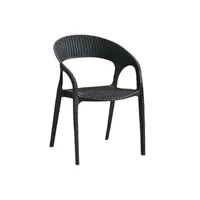 Silla Axel Negro con Espaldar Reposa Brazos y con Textura Trenzada