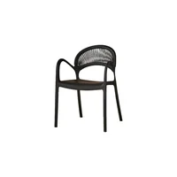 Silla Daytona Negro con Espaldar Reposa Brazos y Diseño Minimalista