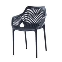 Silla Con Brazos Miame Negro Con Espaldar y Diseño Moderno