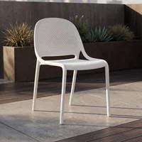 Silla Tolondo Color Blanco con Espaldar Redondo Transpirable y Diseño Minimalista