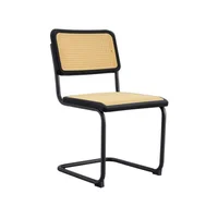 Silla Vintage Negro y Beige con Espaldar Transpirable y Diseño Retro