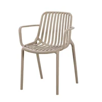 Silla Parma Taupe con Espaldar En Rayas y Diseño Minimalista