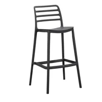 Silla para Bar Palawan Negro Con Espaldar Abierto y Diseño Minimalista