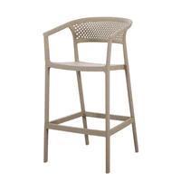 Silla para Bar Salvador Taupe con Espaldar En Malla y Diseño Moderno