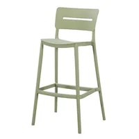 Silla para Bar Manila Verde con Espaldar Rectangular y Diseño Moderno