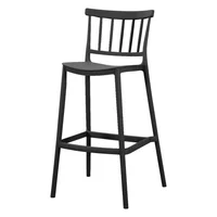Silla para Bar Oxford Negro con Espaldar En Barras y Diseño Minimalista