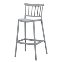 Silla para Bar Oxford Gris con Espaldar En Barras y Diseño Minimalista