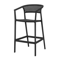 Silla para Bar Salvador. Negro con Espaldar En Malla y Diseño Moderno