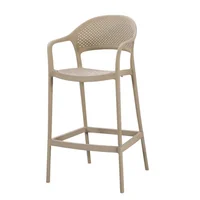 Silla para Bar Curitiva Taupe con Espaldar Traspirable y Diseño Minimalista