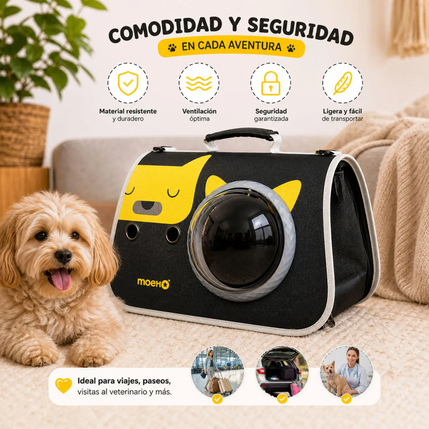 Maleta Para Mascotas Guacal Morral Bolso Para Gatos y Perros