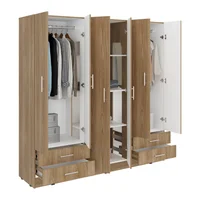 Closet Petunia 180x180x46 Rta Madera Natural Blanco