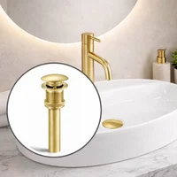 Desagüe Push para Lavamanos Oro Cepillado 7.8 cm de Alto y 6.6 cm de Ancho