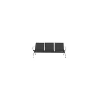 Silla Tándem 3 Puestos 188X77x37cm Negro Set X 6 Unidades