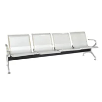 Silla Tamdem 4 Puestos 241X76cm Plata Set X 6 Unidades