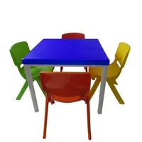Mesa Infantil Azul + 4 Sillas Andy Multicolor Set X 12 Unidades