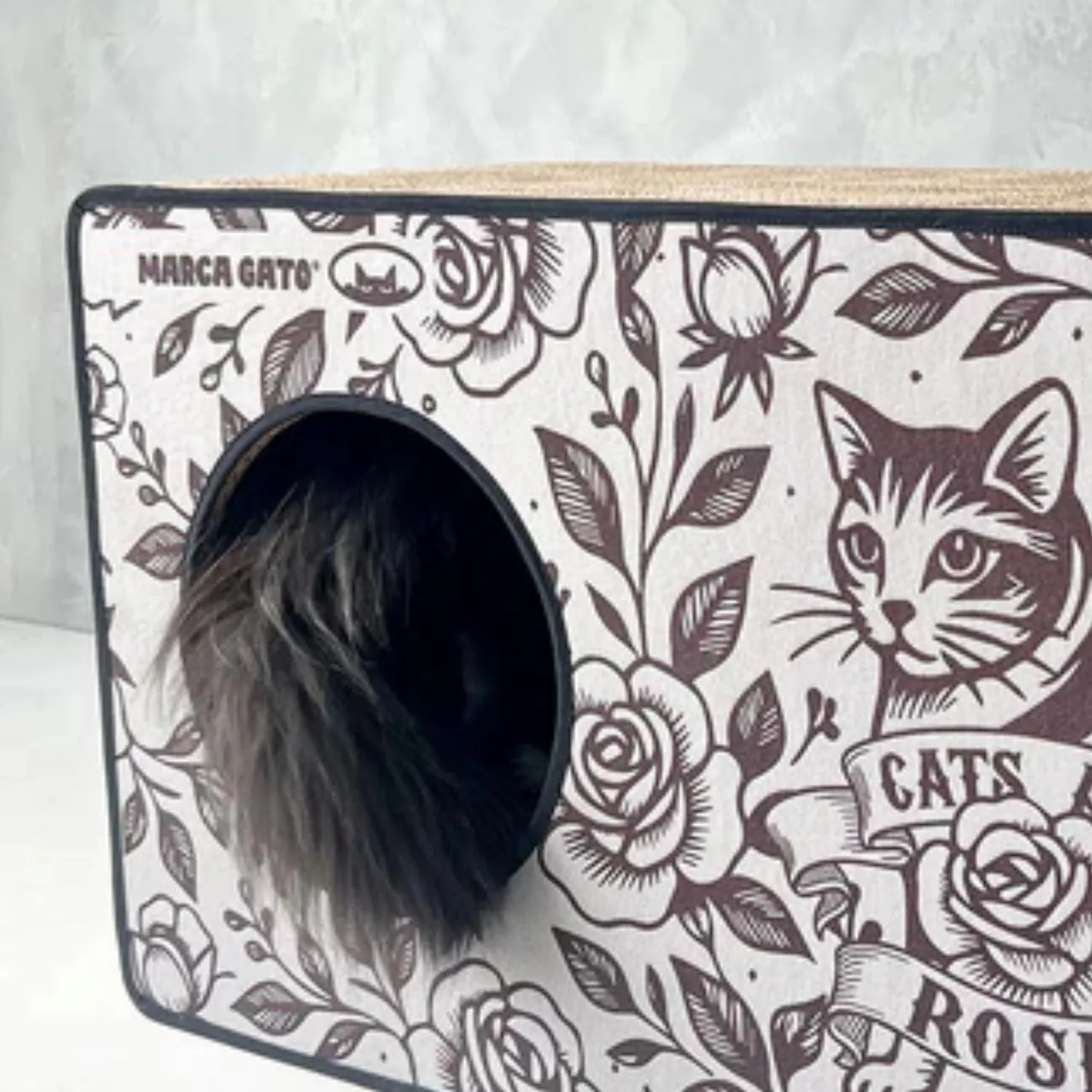 Rascador Cueva Cat Roses Gris 3