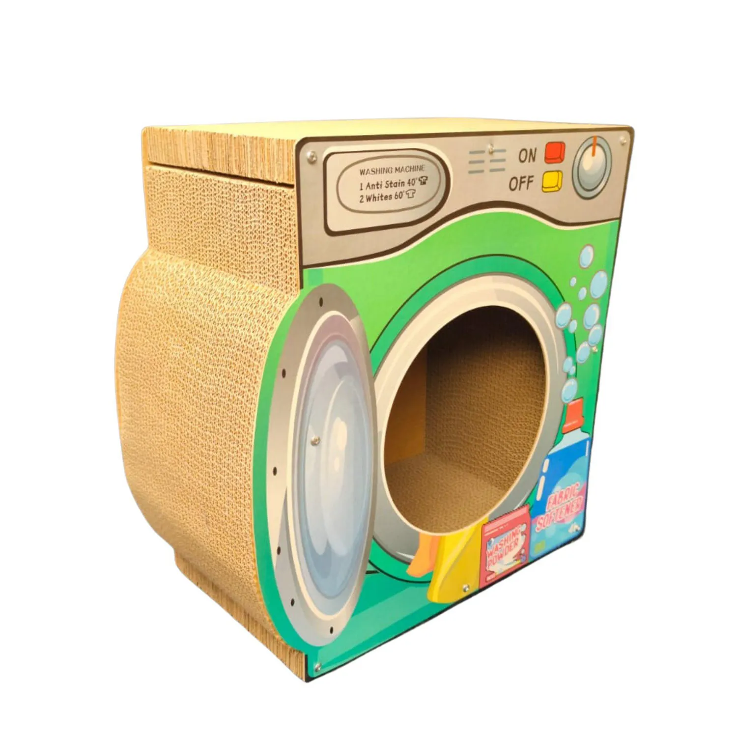 Rascador Para Gatos Figura Lavadora En Carton