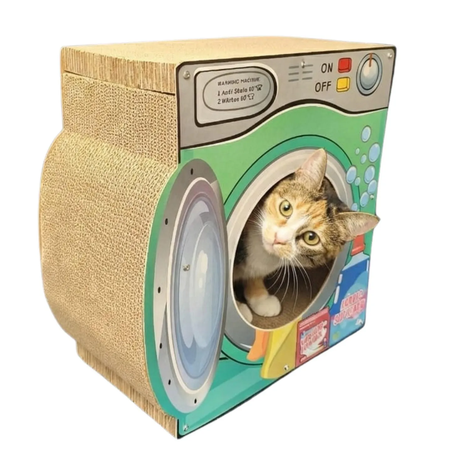 Rascador Para Gatos Figura Lavadora En Carton