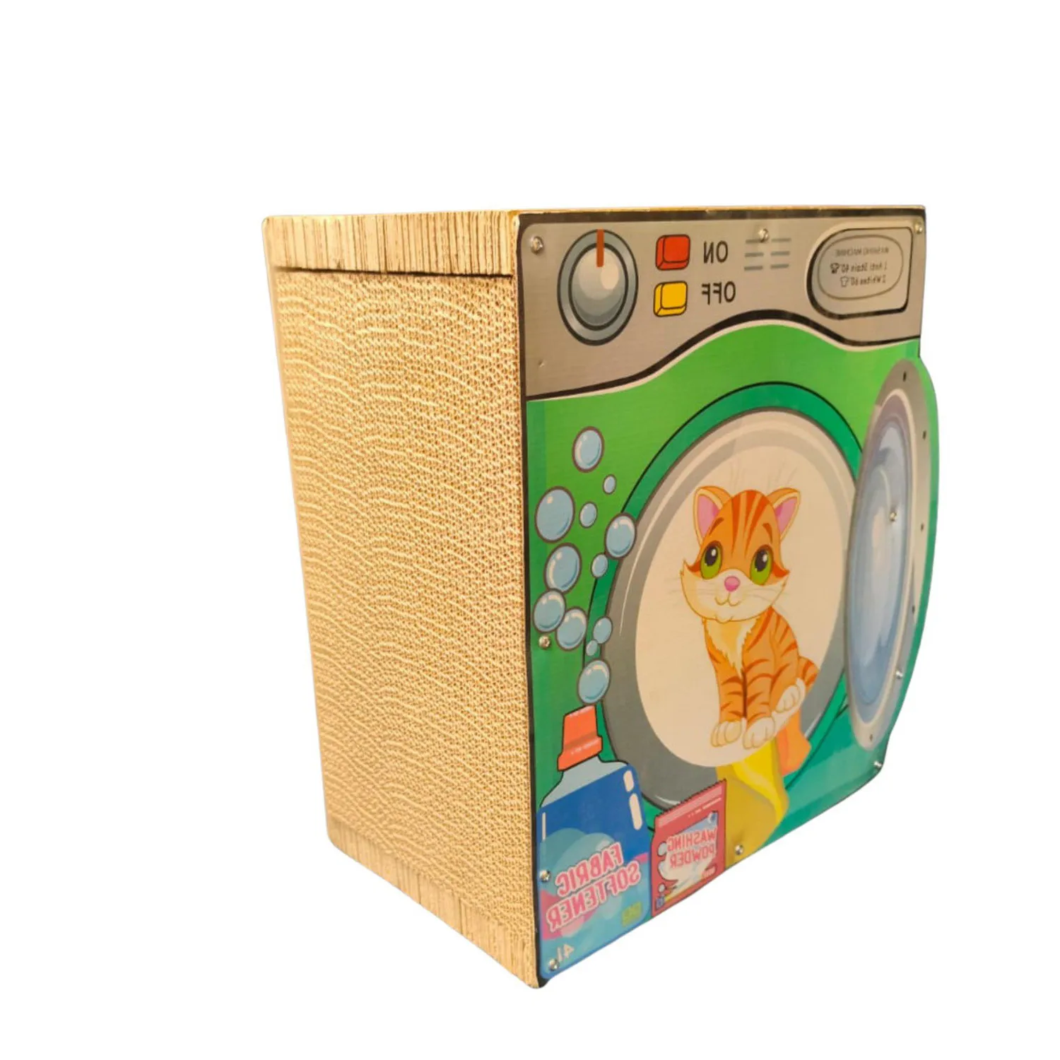 Rascador Para Gatos Figura Lavadora En Carton 3