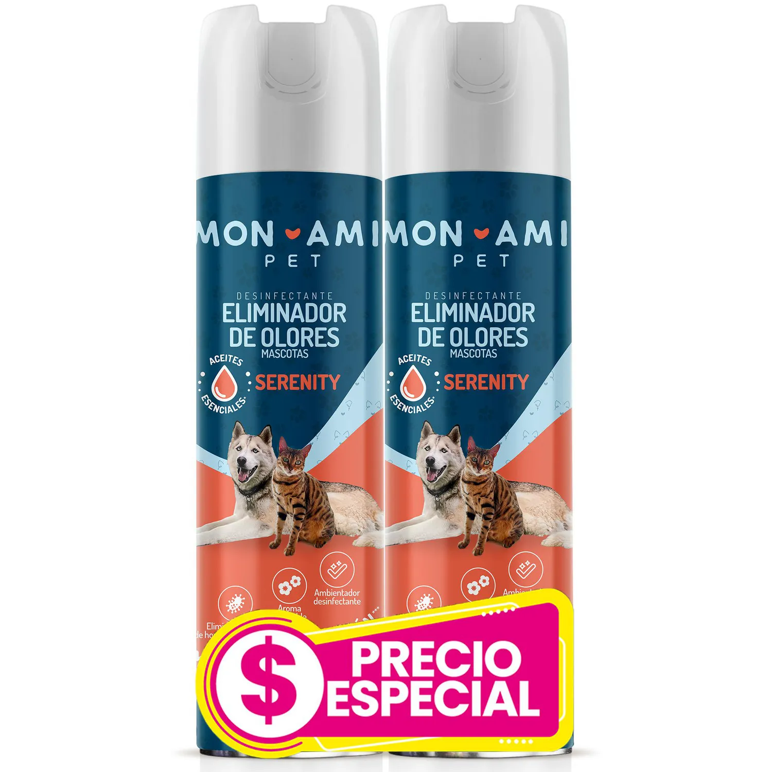 Duopack Desinfectante Eliminador de Olores Mon Ami Serenity 400 ml