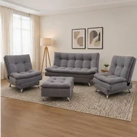 Juego de Sala Toronto: Sofá Cama + 2 Poltronas + Puff