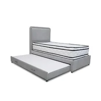 Combo Cama Tarima Nube 140x190 Doble Gris Claro Mas Espaldar