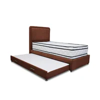 Combo Cama Tarima Nube 140x190 Doble Marron Mas Espaldar
