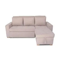 Sofa cama Esquinero Baul Marsella Multifuncional Reclinable Derecho Beige + Cojines Decorativos