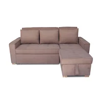 Sofa cama Esquinero Baul Marsella Multifuncional Reclinable Derecho Camel + Cojines Decorativos