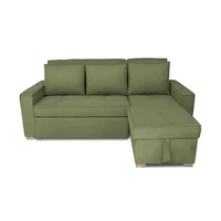Esquinero Baul Marsella Multifuncional Reclinable Derecho Verde + Cojines Decorativos