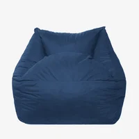 Sillón Kubox En Microfibra Azul Oscuro