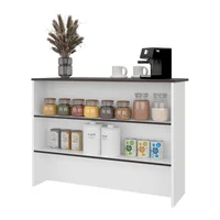 Isla de Cocina Fendi 90x120x60 Rta Blanco Chocolate Oscuro
