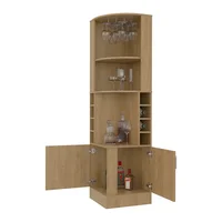 Mueble Bar Esquinero Beijing 180x46x46 Rta Madera Natural