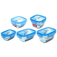 Set de 5 Recipientes Rectangulares - 240ml-620ml-850ml Cuadrados - 560ml- 800ml Soundlock-natural