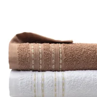 Set de 2 Toallas Narciso 70x130 cm Blanco Beige 400